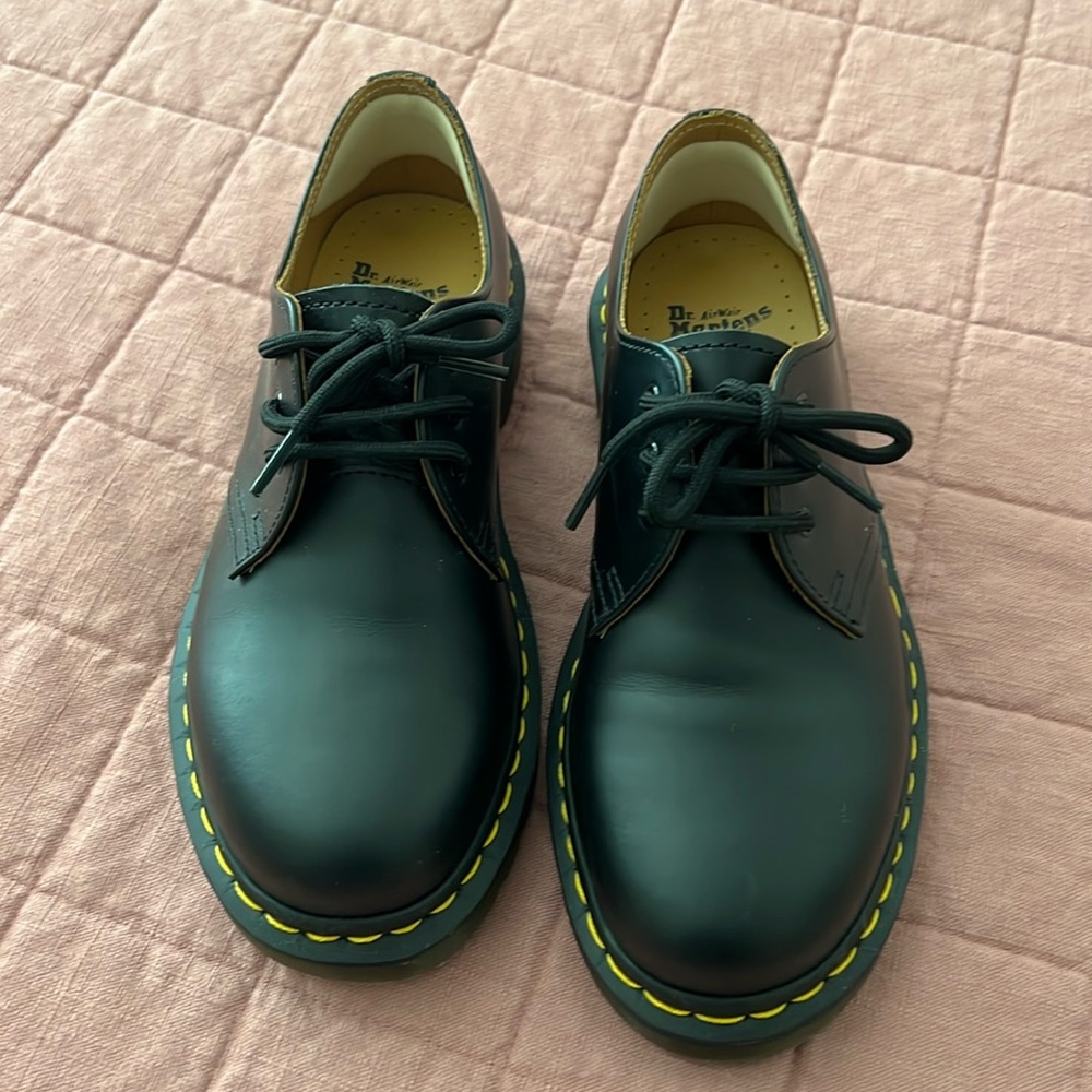 DR MARTEN 1461 YELLOW STITCH LEATHER OXFORD SHOES SIZE 7 WOMENS